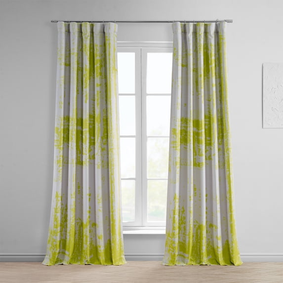 Half Price Drapes Printed Temple Garden Blue Room Darkening Curtains for Bedroom(1 Panel), 50W X 96L