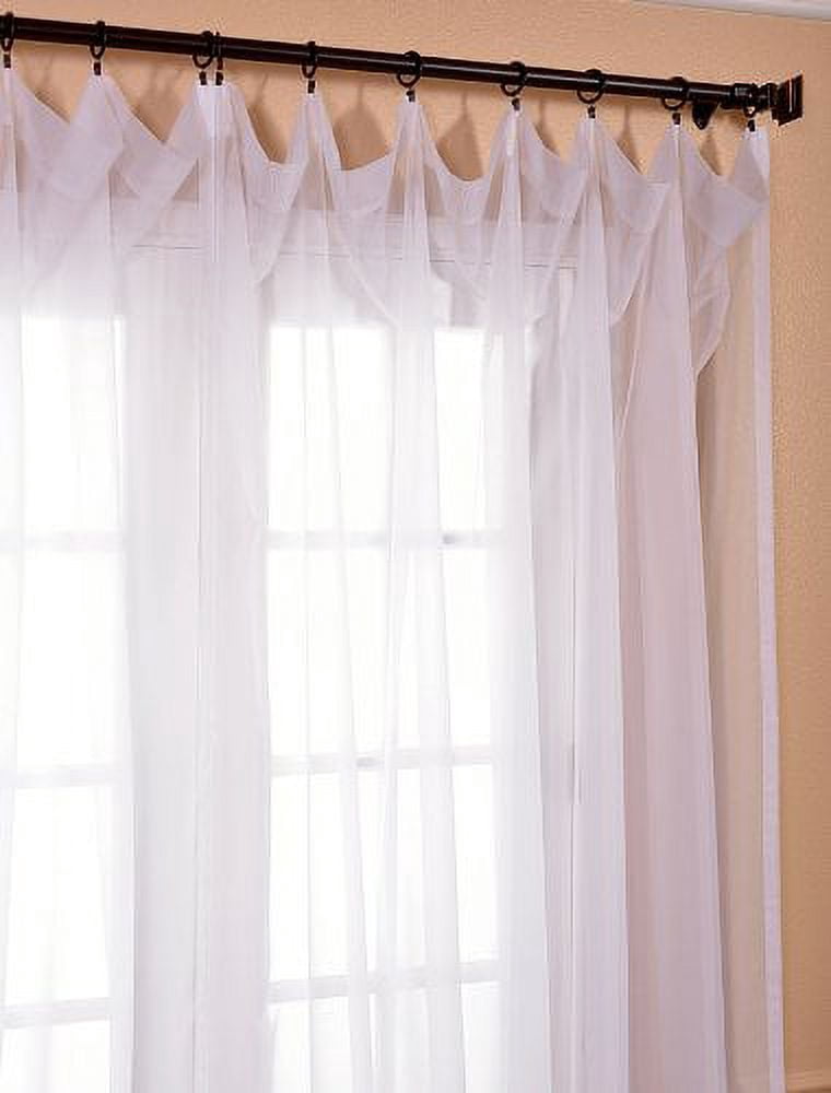 Half Price Drapes Off White Voile Sheer Curtain Panel - 100% Poly, 100" Wide Per Panel, 3" Pole Pocket