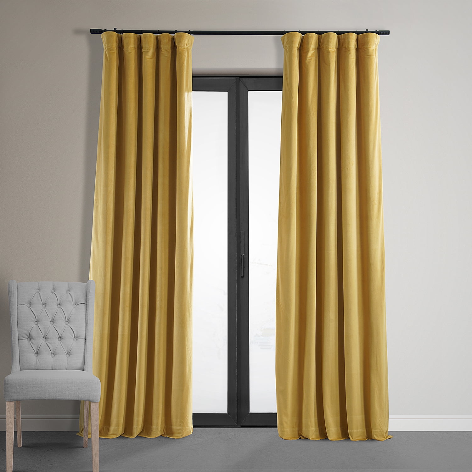 Fool's Gold Velvet Blackout Curtain Panel 50W x 84L