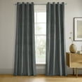 thumbnail image 1 of Half Price Drapes Signature Grommet Natural Grey Velvet Blackout Curtains (1 Panel), 50WX 96L, 1 of 11