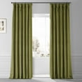 thumbnail image 1 of Half Price Drapes Signature Jalapeno Green Plush Velvet Hotel Blackout Curtains(1 Panel),50W X 84L, 1 of 6
