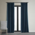 thumbnail image 1 of Half Price Drapes Signature Midnight Blue Velvet Blackout Curtains For Bedrooms (1 Panel), 50WX 63L, 1 of 12