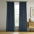 thumbnail image 1 of Half Price Drapes Signature Midnight Blue Velvet Blackout Curtains For Bedrooms (1 Panel), 50WX 84L, 1 of 11