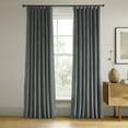 thumbnail image 1 of Half Price Drapes Signature Natural Grey Velvet Blackout Curtains For Bedrooms (1 Panel), 50WX 84L, 1 of 11