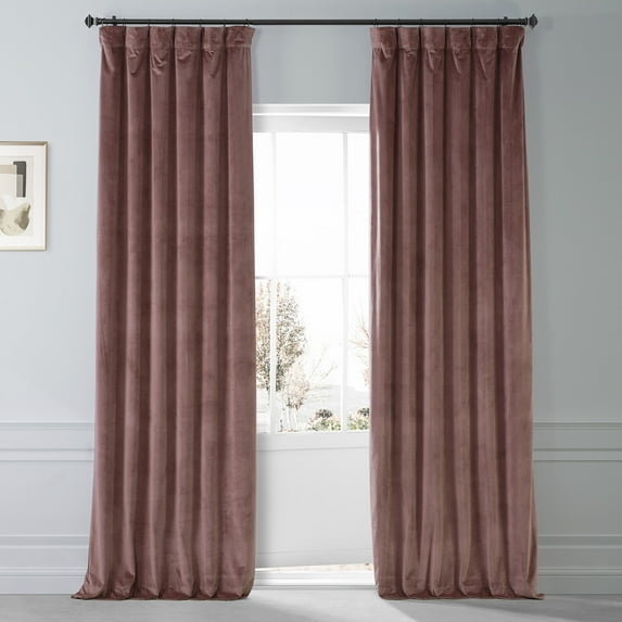 Half Price Drapes Signature Rosehip Plush Velvet Hotel Blackout Curtains (1 Panel), 50W X 84L