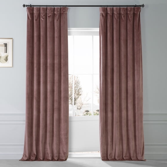 Half Price Drapes Signature Rosehip Plush Velvet Hotel Blackout Curtains (1 Panel), 50W X 96L