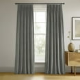 thumbnail image 1 of Half Price Drapes Signature Silver Grey French Pleat Velvet Blackout Curtains(1 Panel), 50WX 120L, 1 of 11