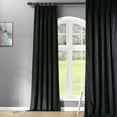 thumbnail image 1 of Half Price Drapes Signature Warm Black French Pleat Velvet Blackout Curtains(1 Panel), 50WX 120L, 1 of 6
