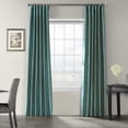 thumbnail image 1 of Half Price Drapes Smokey Plum Dupioni Silk Blackout Curtains for Bedroom (1 Panel), 50WX 108L, 1 of 6