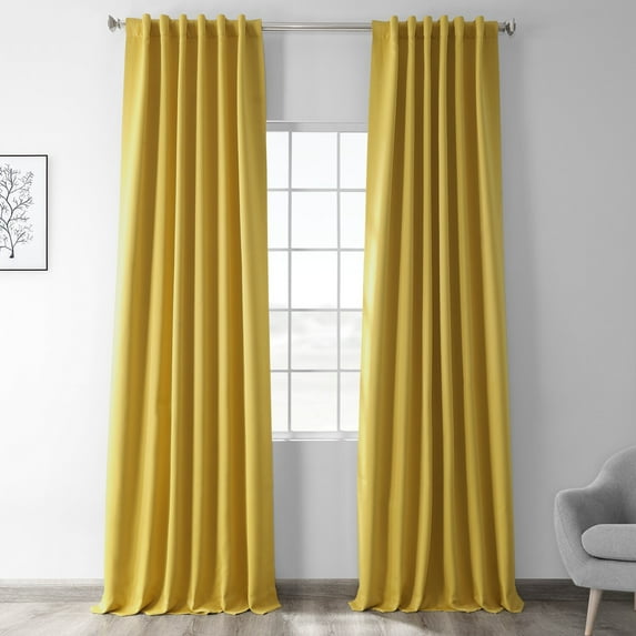 Half Price Drapes Solarium Yellow Room Darkening Curtains for Bedroom (1 Panel), 50W X 120L