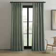 thumbnail image 1 of Half Price Drapes Teal Blue Raw Linen Weave Light Filtering Curtains for Bedroom (2 Panel), 50W X 96L, 1 of 12