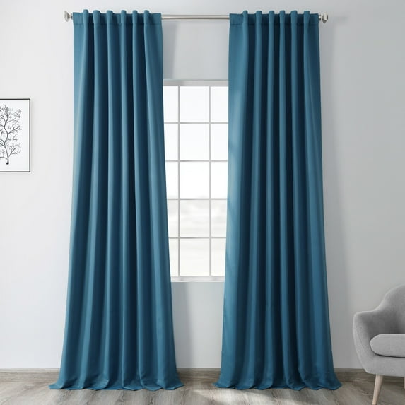 Half Price Drapes Tsunami Blue Room Darkening Curtains for Bedroom (1 Panel), 50W X 108L