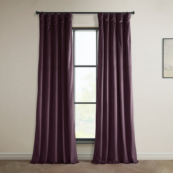 Half Price Drapes Winter Plum Heritage Plush Velvet Room Darkening Curtains (1 Panel), 50W X 108L