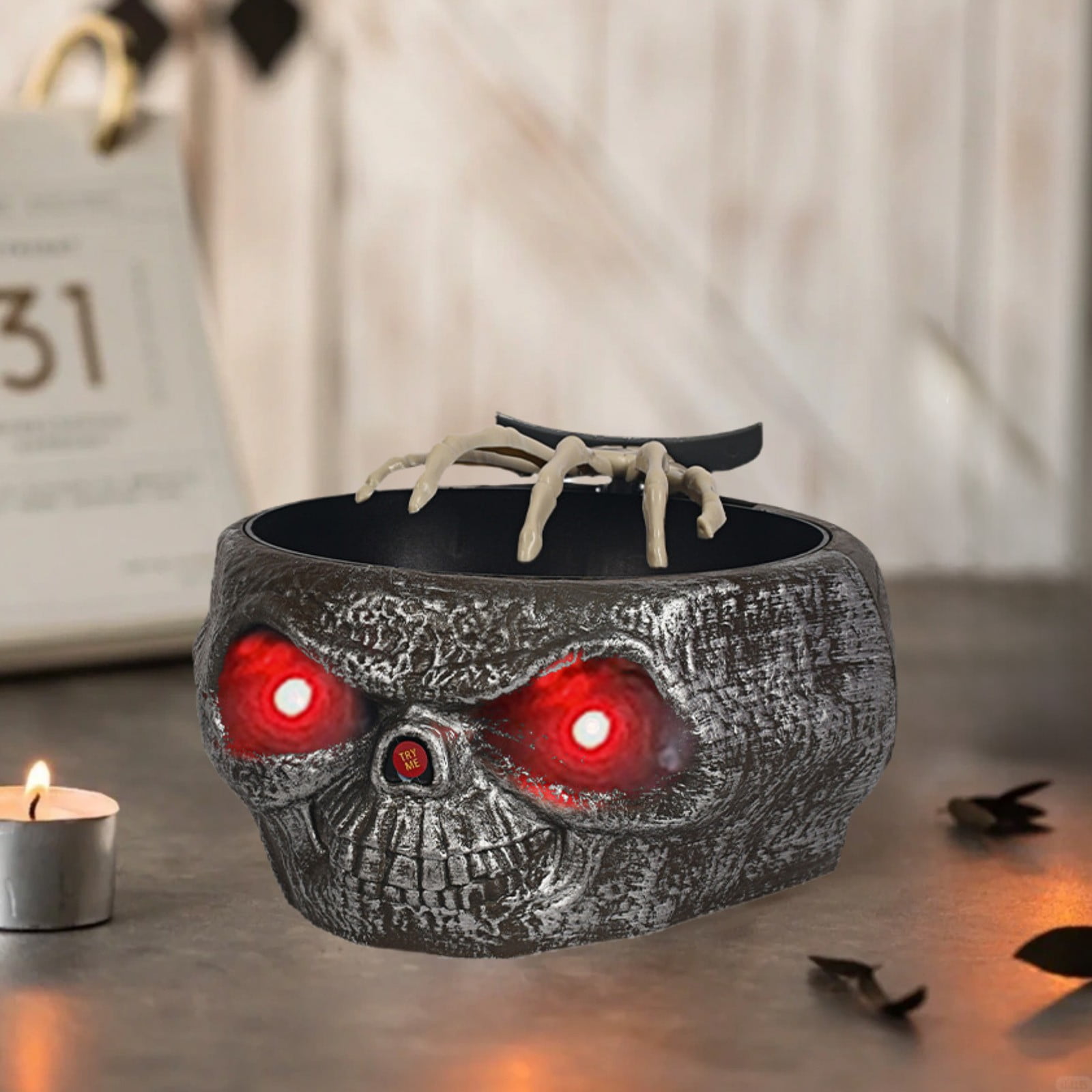 Half Price, Halloween Horror Candy Bowl Spooky Fruit Tray with Red