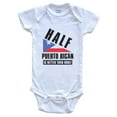 thumbnail image 1 of Half Puerto Rican Is Better Than None Funny Puerto Rico Flag Baby Bodysuit, 3-6 Months White, 1 of 4