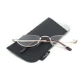 thumbnail image 1 of Half Rim Moon Shape Metal Frame Spring Hinge Reading Glasses for Men for Women, Reading Glasses + 2.00, 1 of 3