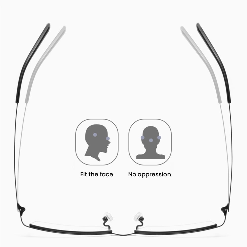 Half Rim Myopia Glasses for Business Unisex Metal Frame Grade Glasses With Grade Black Frame 250