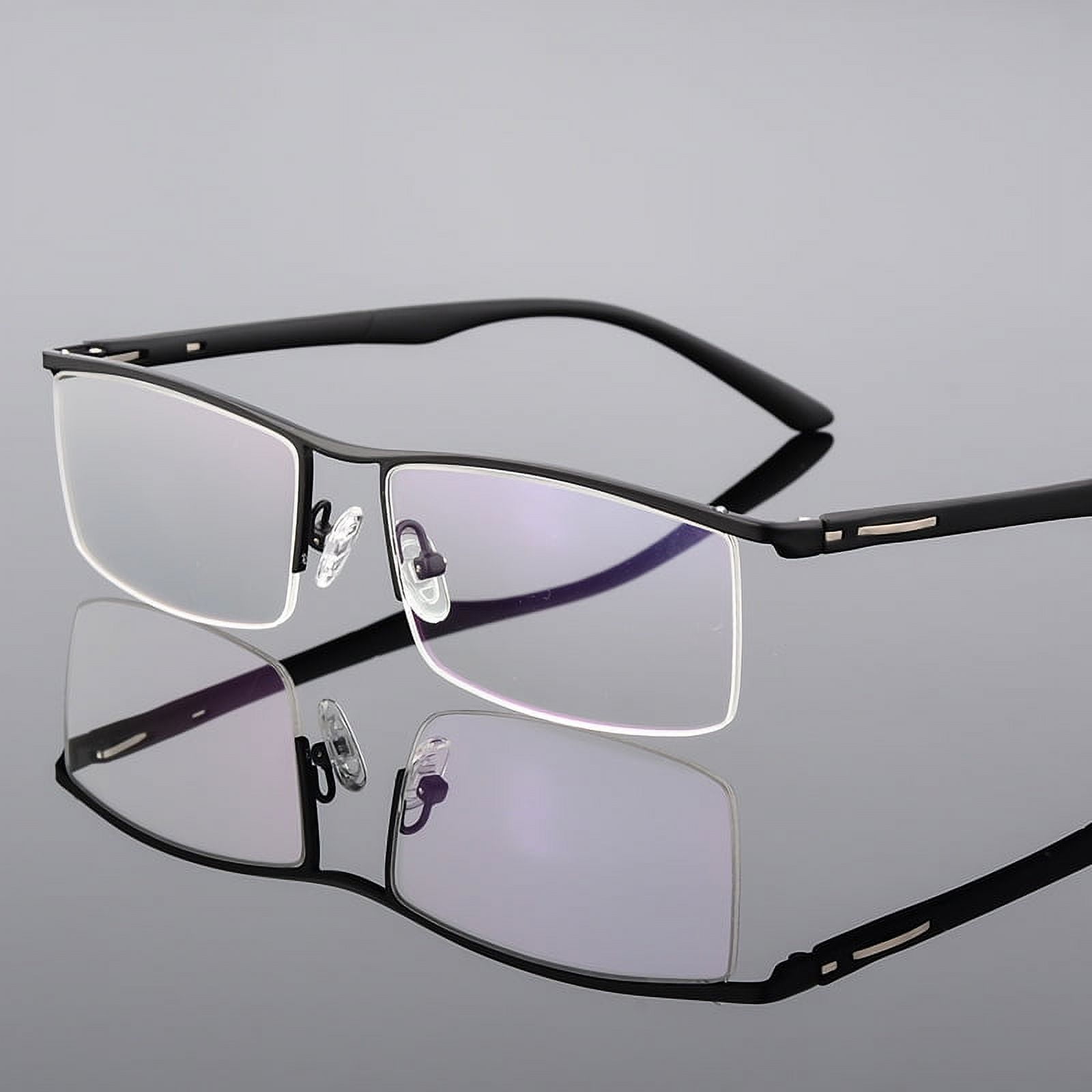 Half Rim Spectacles with Spring Hinges, Rectangle Eyewear, Alloy Frame ...