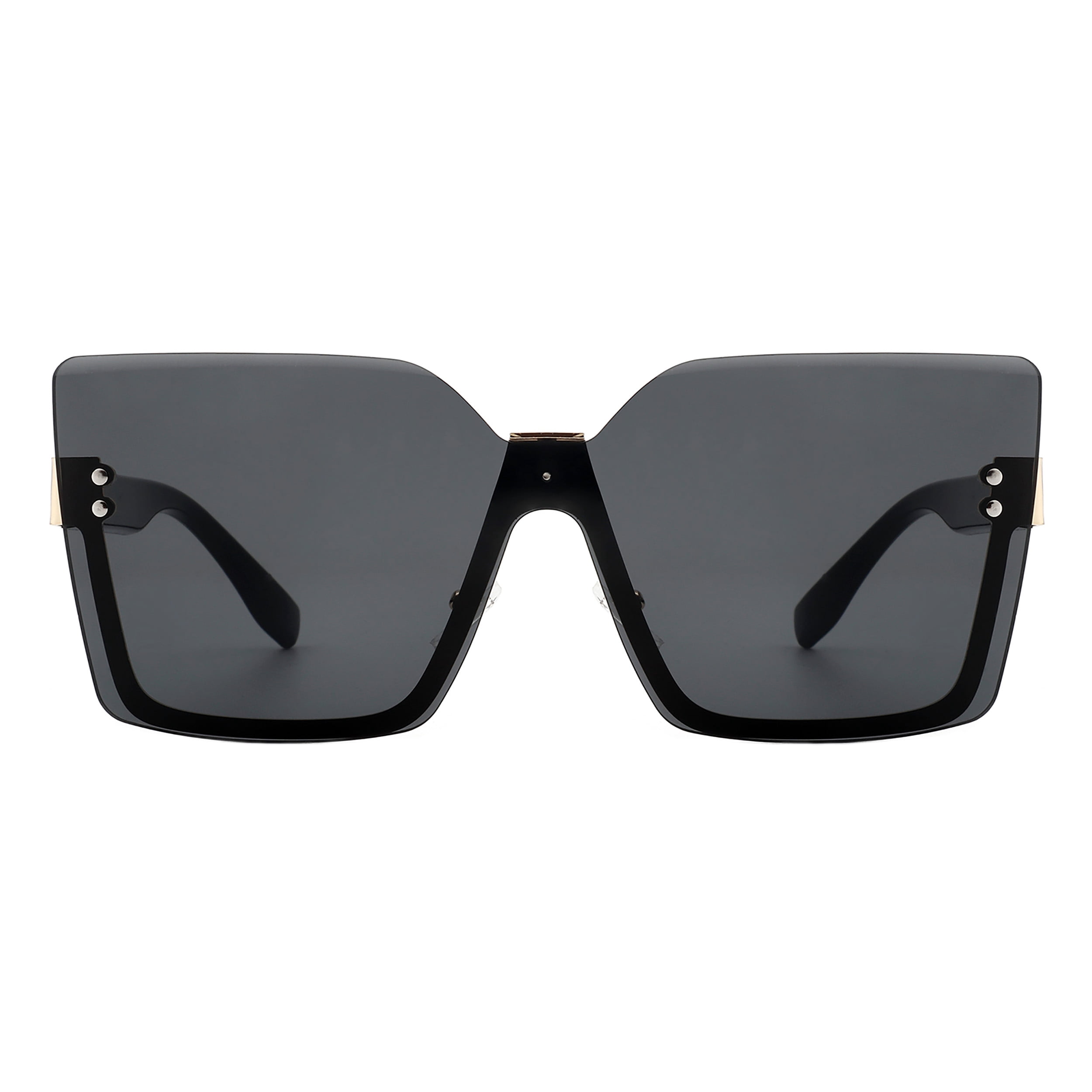 Half Rim Square Sunglasses Women's Oversized Fashion Shades UV 400 — free download