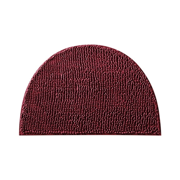 Half Round Bath Mat Non-Slip Beige Bathroom Rugs Semicircle Chenille Bath Rugs Water Absorbent Floor Mats Ultra Soft Washable Bathroom Dry Fast Shower Mat Area Rugs Semi Circle Bath Mat(19.68"x12.99")