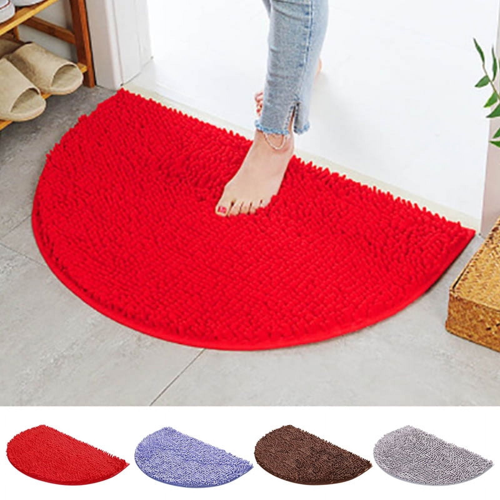 Half Round Bathroom Rug Doormats NonSlip Bathroom Floor Mat Soft