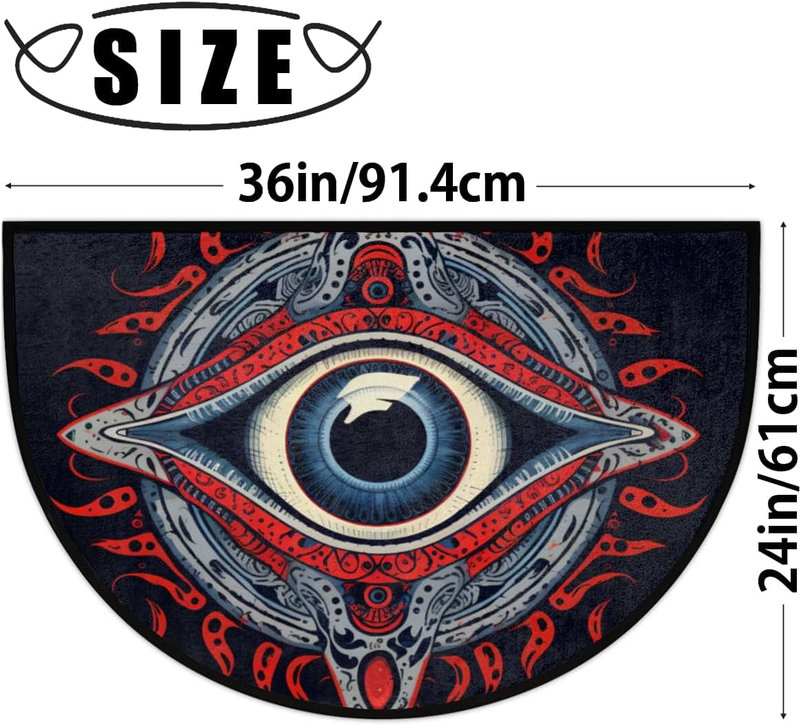 Half Round Door Mat Devil Evil Eyeindoor Outdoor Entrance,For Outside
