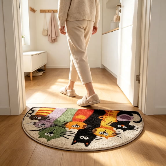 Moon 58 Half Round Door Mat, Semicircle Entrance Rug For Indoor And Outdoor ...