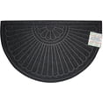 thumbnail image 1 of Half Round Doormat Non Slip Durable Welcome Mat Outdoor/Indoor Rubber Back Rug Loxley Collection 18"x30" - Black, 1 of 1