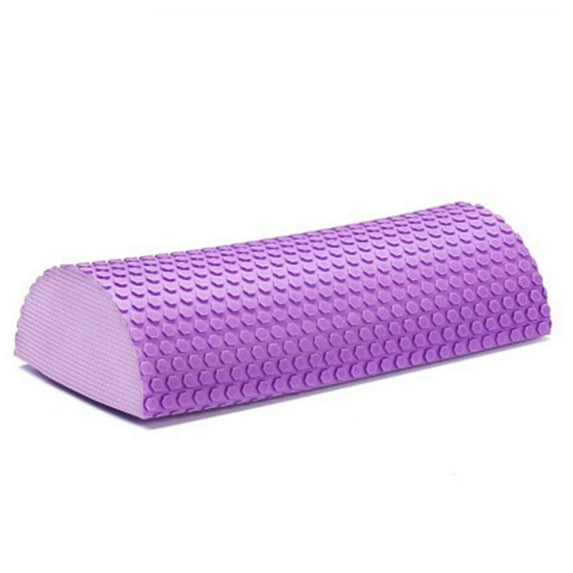Half Round EVA Foam Roller Semi-circular Massage EVA Foam Shaft Yoga Pilates Fitness Equipment with Massage Floating Point (Purple)