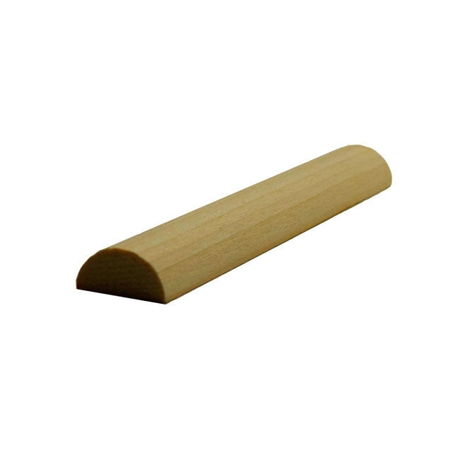 Unfinished Poplar Half Round Moulding Trim, 94 Inches