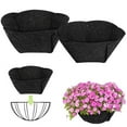 thumbnail image 1 of Half Round Flower Pot Liner Pads | 4 Pack Reusable Fabric Garden Basket Liners | Moisture Retaining Plant Padding | 12/14 Inch Semi-Circle | Replacement Inserts for Window Boxes, Fence & Metal, 1 of 3