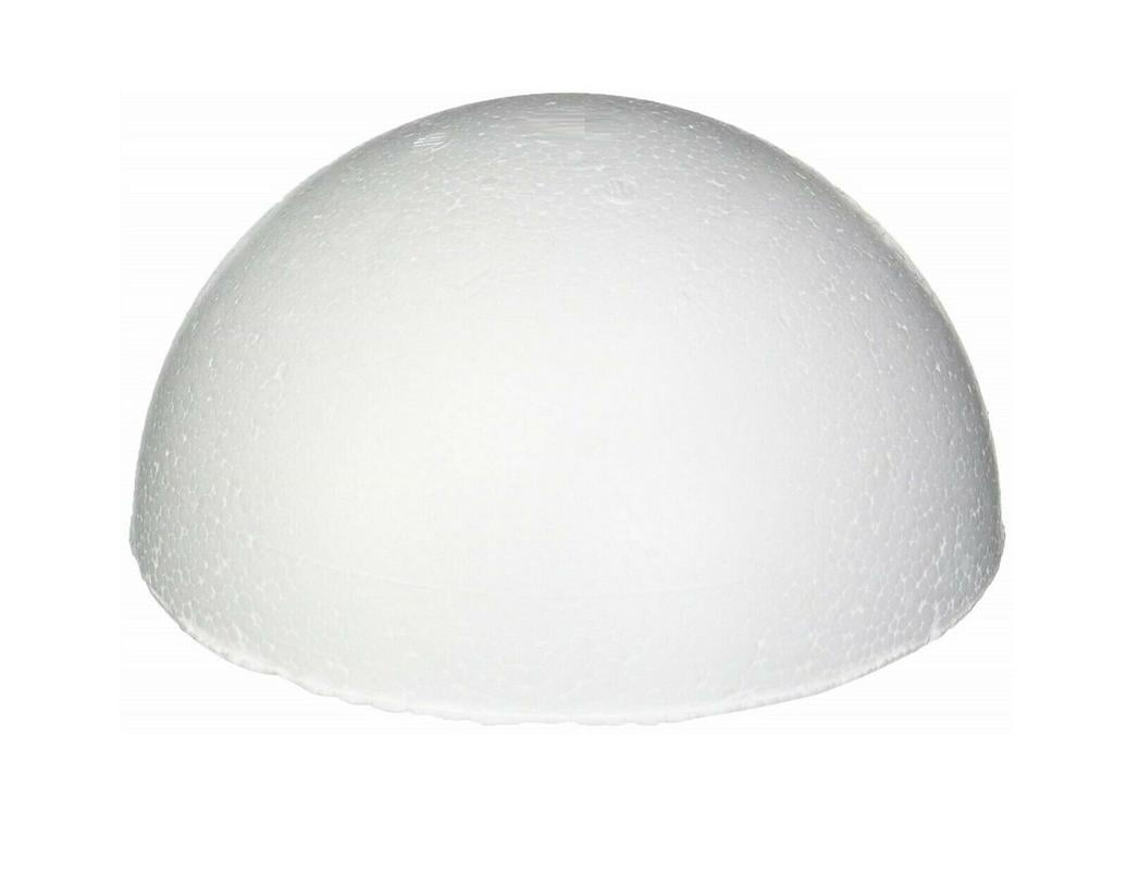 Half Round Foam Styrofoam Polystyrene Ball (8 Inch) for Crafting Painting Drawing