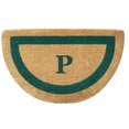 thumbnail image 1 of Heavy Duty Coir Door Mat Single Picture Frame, Monogram P - Green 22" x 36", 1 of 4