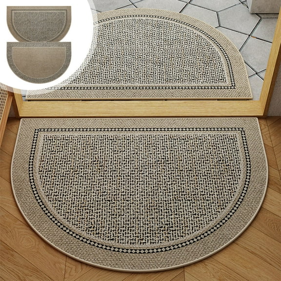 Half Round Inside Front Door Mats Non-Slip Washable Indoor Outdoor Entryway Doormats Cute Semi Heavy Duty Welcome Mat for Entrance,Low-Profile High Traffic Areas Entry Rug 24" x 16" a