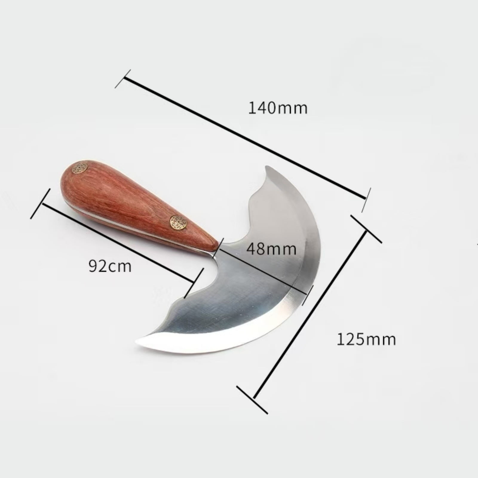 Half Round Leather Cutting Knife – High-Speed Steel Skiving & Trimming Tool with Pearwood Handle for DIY Leathercraft, Wallet, Belt & Bag Making (Small / Medium / Large)
