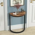 thumbnail image 1 of Half Round, Modern Side Table End Table Slim C-shaped Table Brown 1PC, 1 of 5