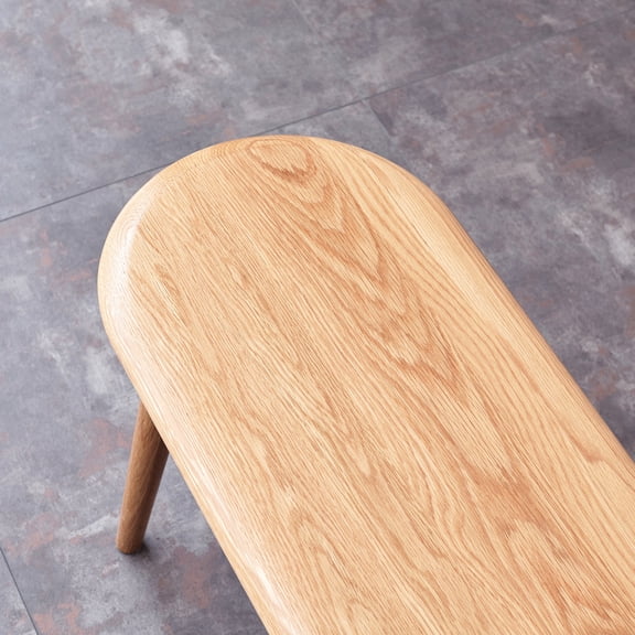 Half - Round Oak Bench with Metal Support / Provide Reliable Seating in Any Space