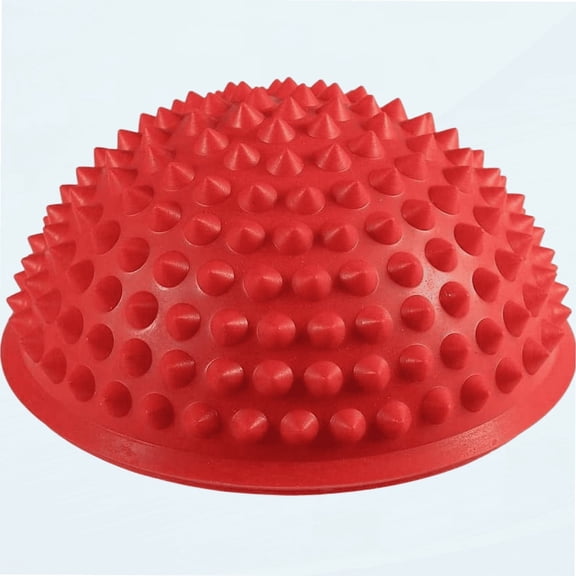 Half Round PVC Massage Ball Balance & Therapy Dome Yoga Balls Fitness Exercise Gym Massager Body Rolling Pods Spiky Foot Wakers 5 Colors (red)