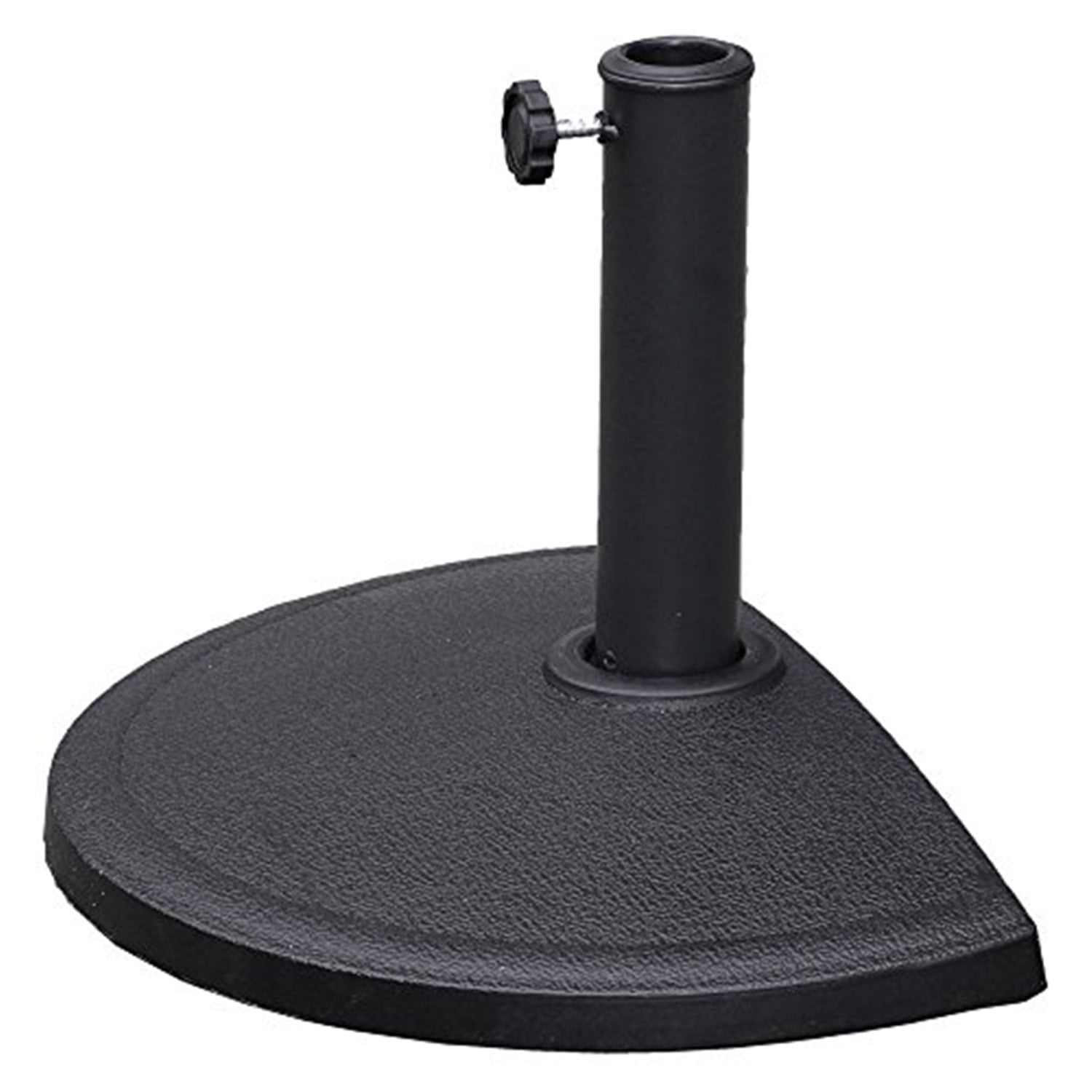 Black Metal Half-Round Patio Umbrella Stand