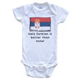 thumbnail image 1 of Half Serbian Is Better Than None Funny Serbia Flag Baby Bodysuit, 6-9 Months White, 1 of 2