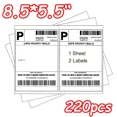 thumbnail image 2 of 600 Half Sheet Shipping Labels – 8.5x5.5 – Self-Adhesive, Rounded Corners – Blank White – 300 Sheets 2 of 6
