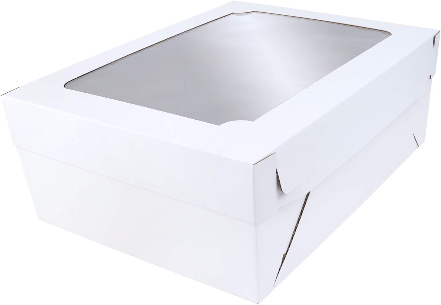 Half Sheet Cake Boxes (Set of 5) White Exterior with Transparent