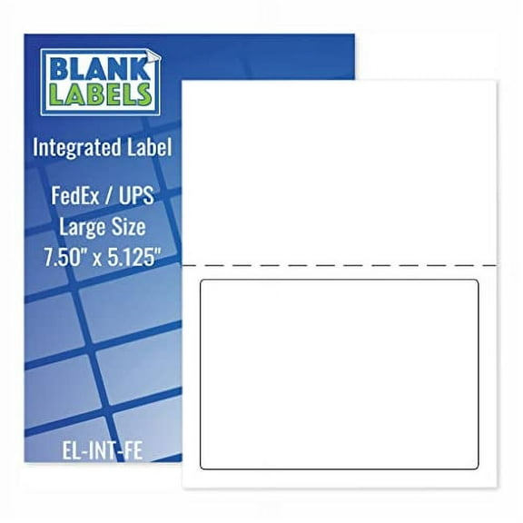 Half Sheet FedEx Shipping Labels with Tear Off Receipt from Blank Labels - 7-1/2" x 5-1/8" Label Size - Word Template 5127 - Inkjet and Laser Guaranteed - 500 Sheets - 500 Labels