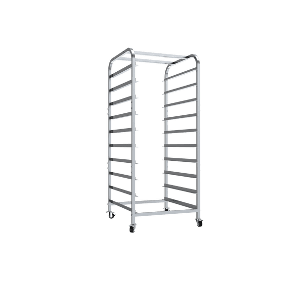 Half Sheet Pan Rack 10 Tier, Commercial Bakery Rack with Dustproof Cover and Wheels, Metal Bun Pan Rack for 1/2 and 1/4 Sheet, Speed Rack for Kitchen, Restaurant, Hotel and Home