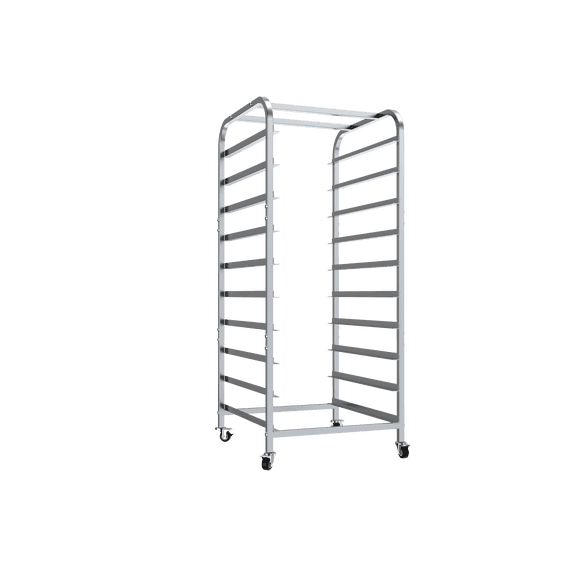 Half Sheet Pan Rack 10 Tier, Commercial Bakery Rack with Dustproof Cover and Wheels, Metal Bun Pan Rack for 1/2 and 1/4 Sheet, Speed Rack for Kitchen, Restaurant, Hotel and Home