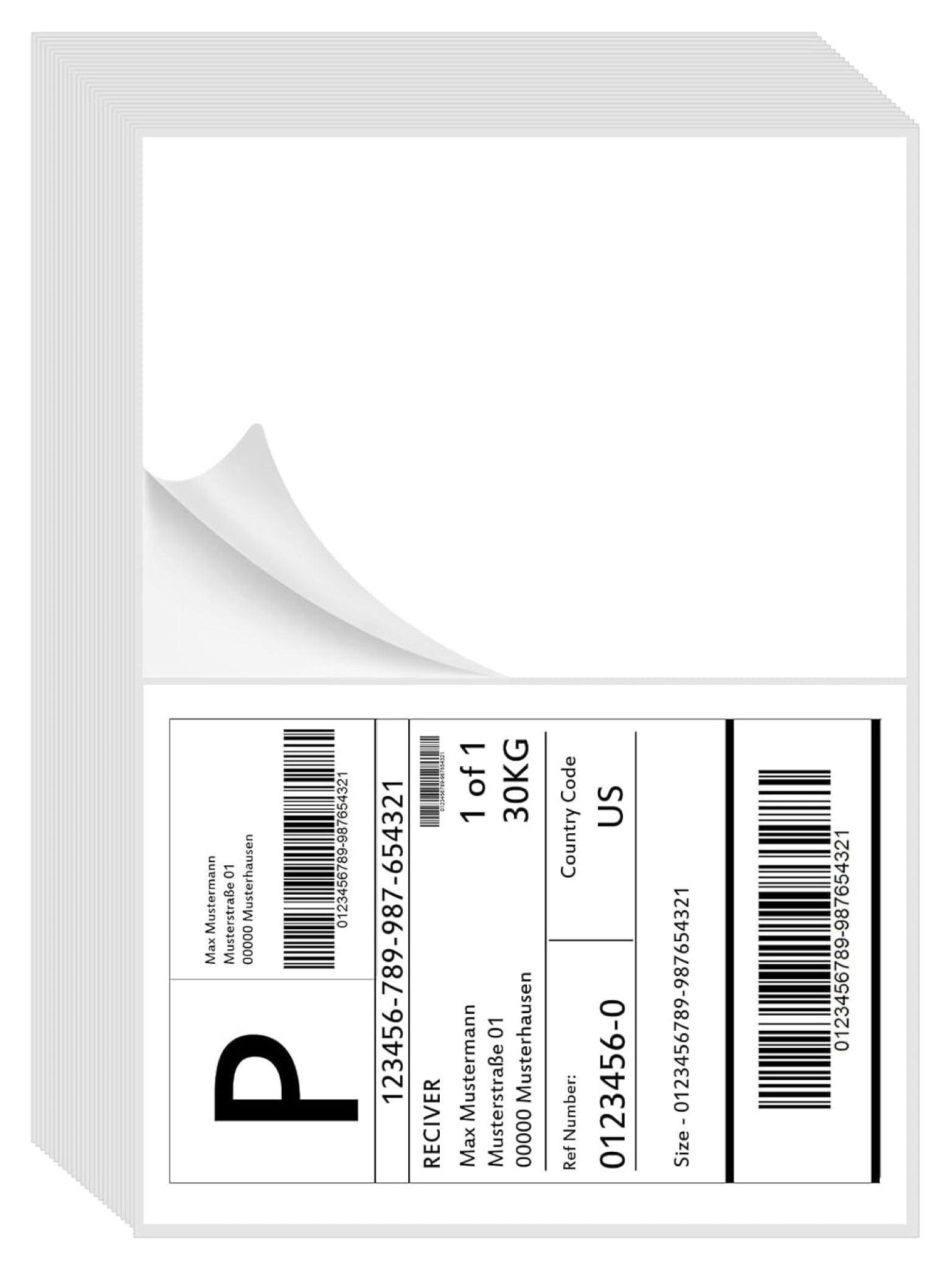 Half Sheet Self Adhesive Shipping Labels, 8.5" x 5.5" Address Labels