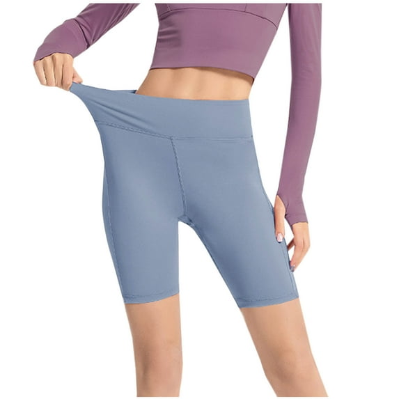 Half Short Pants for Women Fashion Womens Yoga Leggings Fitness Running Gym Ladies Solid Sports Active Three Minutes Pants Casual Pants Straight Leg