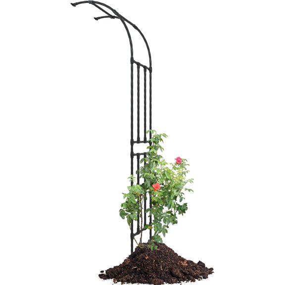 Half Sided Arch Against The Wall Garden Trellis - Garden Arch Arbor Trellis for Climbing Plants Outdoor - Garden Arch for Home Yard and Garden Black