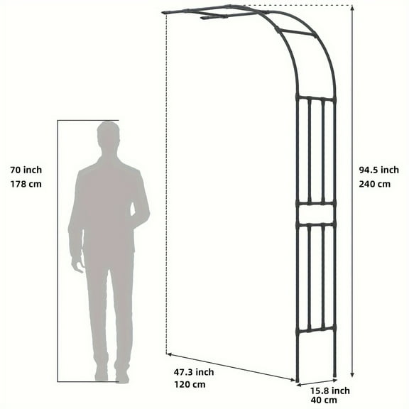 Half Sided Arch Against The Wall Garden Arch Trellis - Garden Arch Arbor Trellis For Climbing Plants Outdoor - Garden Arch Trellis Arbor For Home Yard And Garden