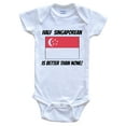thumbnail image 1 of Half Singaporean Is Better Than None Singapore Flag Funny Baby Bodysuit, 0-3 Months White, 1 of 2